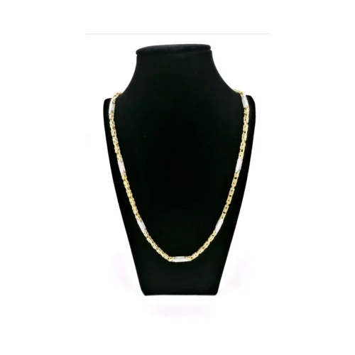 Königskette BiColor 585 Gold mit Zirkonia Steinen 14 K