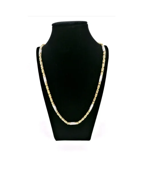 Königskette Bicolor 585 Gold Mit Zirkonia Steinen 14 K