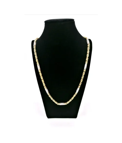 Königskette Bicolor 750 Gold Mit Zirkonia Steinen 18K